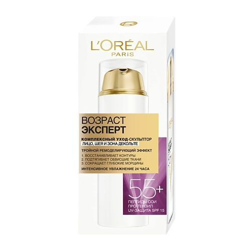 L'Oreal Paris Крем Уход-Скульптор 55+ "Возраст Эксперт" с Пептидами ...