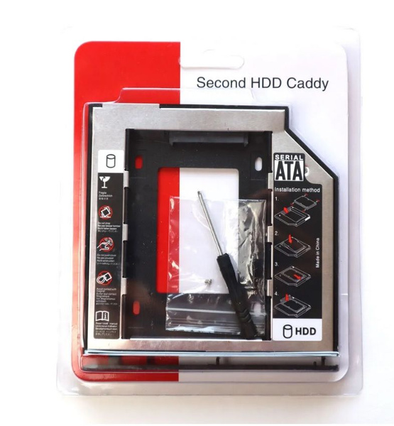 Переходник/корпус/салазки 12,7 мм для жёсткого диска вместо CD/DVD ...