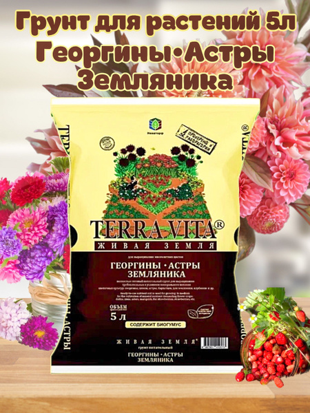 Грунт для растений, для георгины, астры и земляники 5л - купить по ...