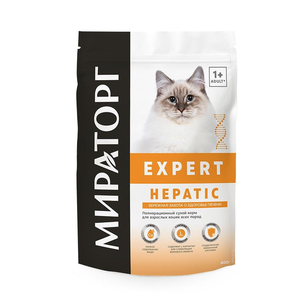 Мираторг сухой корм для взрослых кошек Expert Hepatic всех пород ...