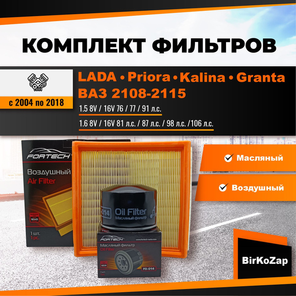 Комплект фильтров для Лада Приора / Калина/ Лада Гранта (фильтр ...