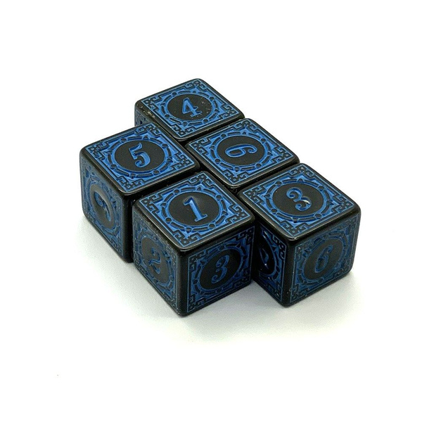 Игровые кубики д6 16мм 5шт. Синие - Для настольных игр - купить с ...