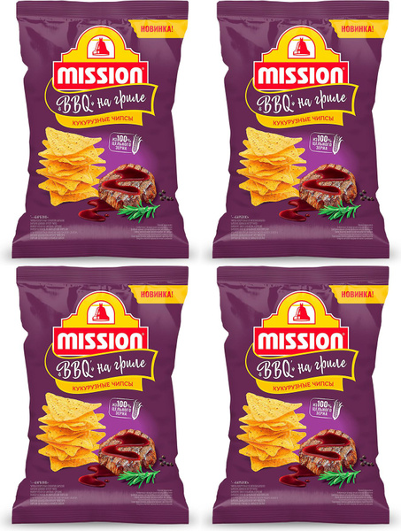 Чипсы Mission Барбекю, комплект: 4 упаковки по 90 г - купить с ...