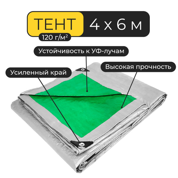 Тент туристический 4x6 для садовой мебели и авто, укрывной от солнца ...
