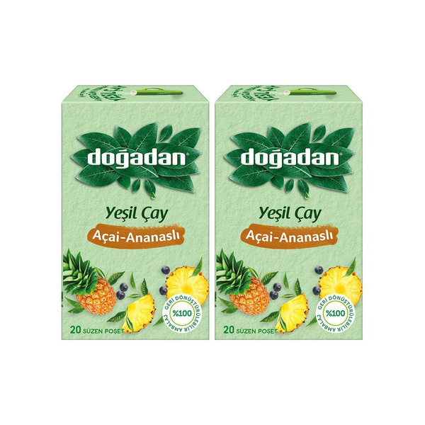 DOGADAN Чай в пакетиках Зеленый чай со вкусом Ананаса и Ягоды Асаи ...