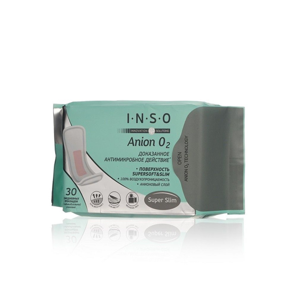 Женские прокладки гигиенические ежедневные INSO Anion O2 30 штук ...