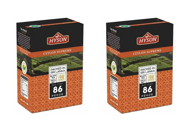 Чай "Hyson" черный "Pekoe Ceylon Supreme" 100 грамм - 2 упаковки ...