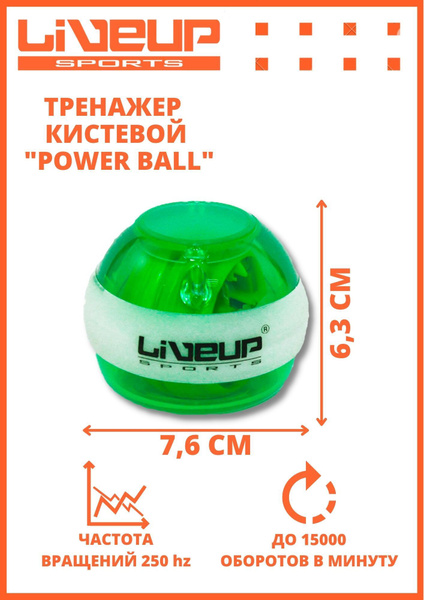 Кистевой тренажер LiveUp POWER BALL, Гироскопический кистевой тренажер ...