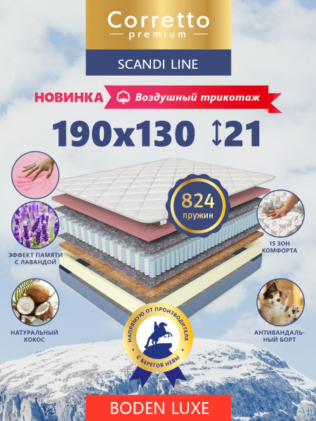 Матрас Corretto Матрасы_PrCorretto_Scandi Line LUXE_11, Независимые ...