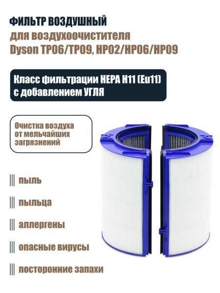 Фильтр для Dyson TP06/TP09, HP02/HP06/HP09 Air Purifier True HEPA ...
