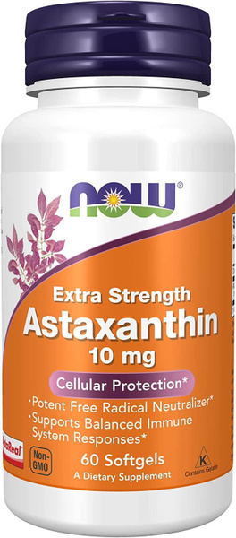 NOW Астаксантин 10 мг 60 капсул Astaxanthin - купить с доставкой по ...
