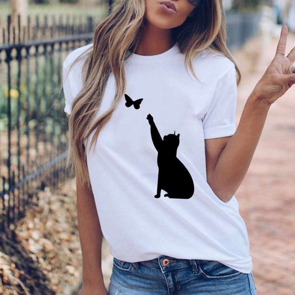 Термонаклейка на одежду "Кот и бабочка". Принт термотрансфер на ...