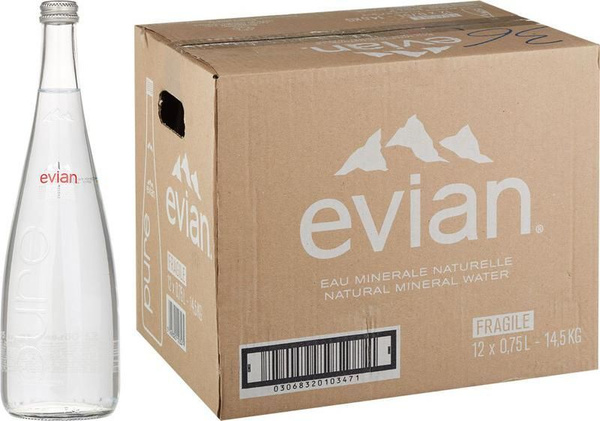 Вода минеральная Evian 0,75л*12 стекло - купить с доставкой по выгодным ...