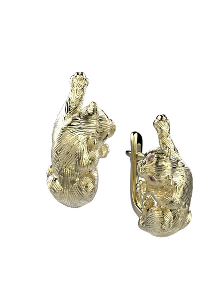 Spika Gold Серьги из серебра "Кошка" - купить с доставкой по выгодным ...