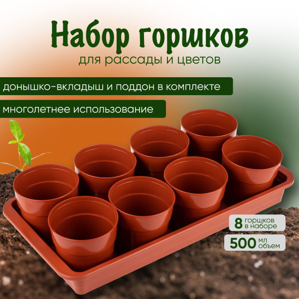 Набор для рассады с поддоном, пластиковые горшки для рассады, кассеты ...