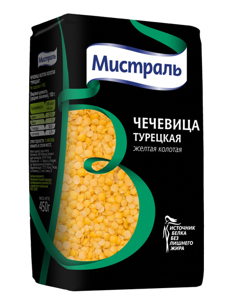 Чечевица желтая Мистраль Турецкая, колотая, 450 г - купить с доставкой ...