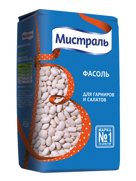 Фасоль Мистраль белая для гарниров и салатов, 450 г - купить с ...