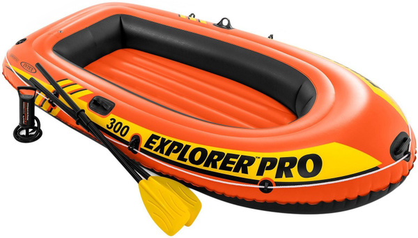 Надувная резиновая гребная лодка Explorer Pro 300 трехместная, с ...