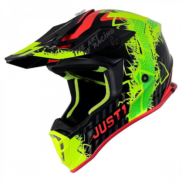 Шлем кроссовый JUST1 J38 Mask, Hi-Vis желтый/красный/черный S - купить ...