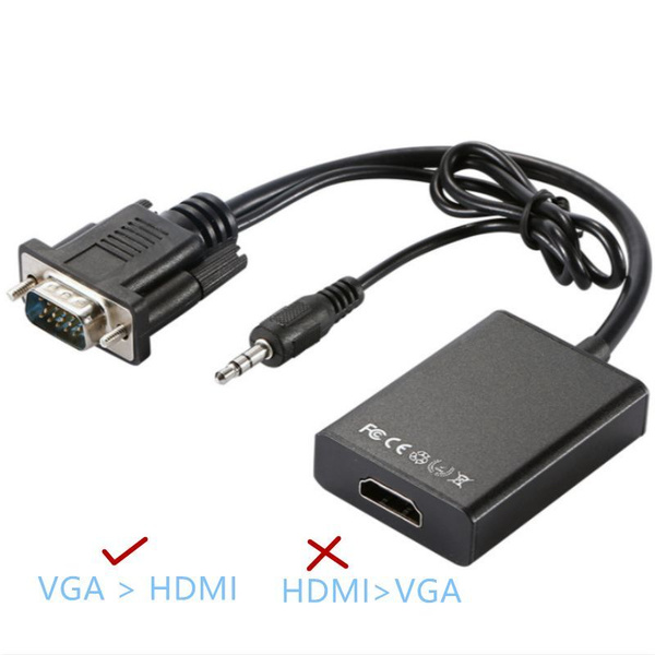 Кабель 3.5 мм, VGA (D-Sub) Переходник с VGA на HDMI с аудио - купить по ...
