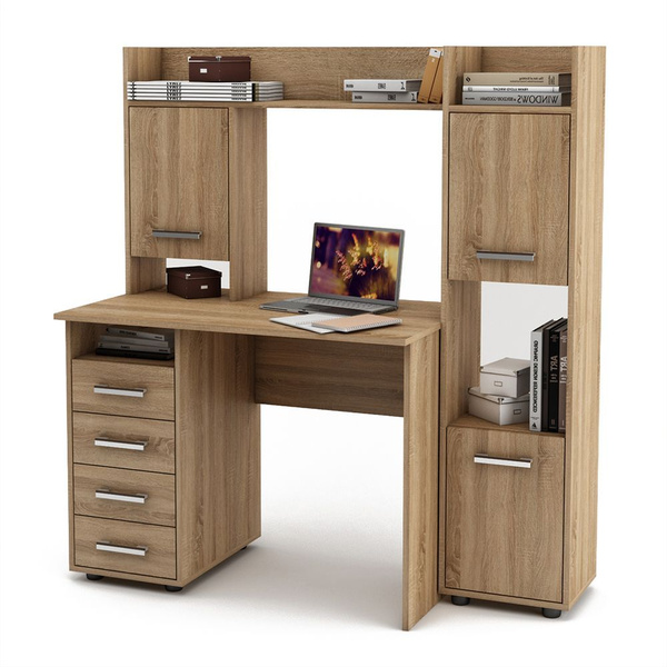 Письменный стол Уголок школьника Остин-12_Дуб сонома, 135х60х145.3 см ...
