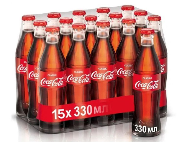 Газированный напиток Coca-Cola (кока кола стекло) в стекле 0,33 л 15 шт ...