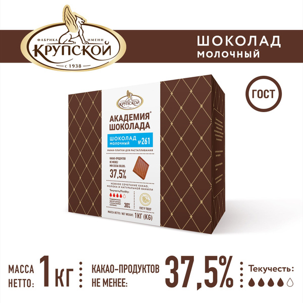 Шоколад молочный Академия шоколада № 261, 37% какао,1 кг - купить с ...