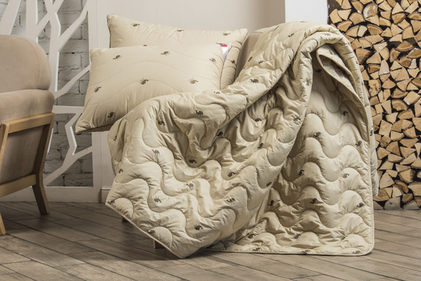 Подушка Легкие сны, 50x68, 50x70 см, наполнитель Лебяжий пух, Верблюжья ...