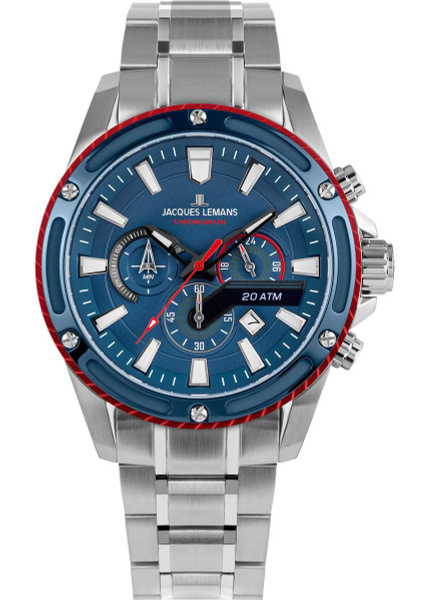 Наручные часы Jacques Lemans 1-2141F, мужские кварцевые спортивные часы ...