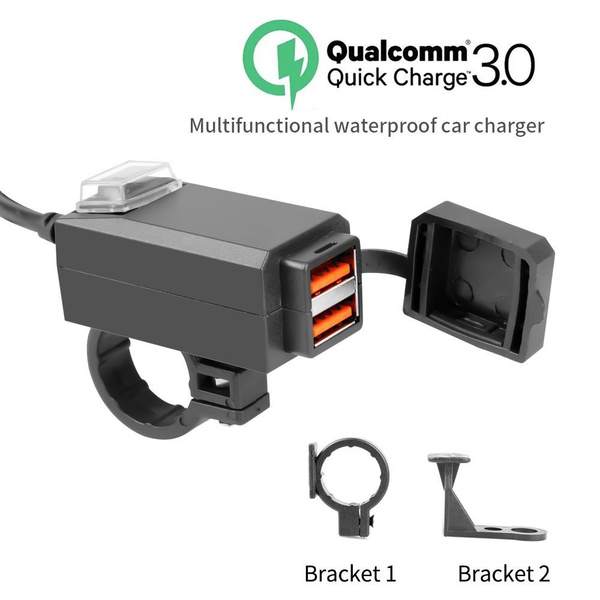 2QC3.0 Зарядное устройство на руль для мотоцикла ; Быстрая зарядка для ...