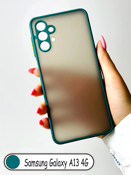 Samsung Galaxy A13 4G (Самсунг А13 4Г) матовый пластиковый чехол (Темно ...