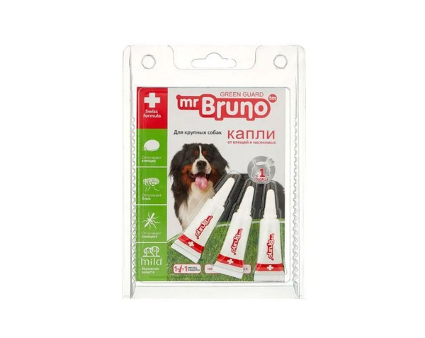 Капли для крупных собак весом более 30 кг Mr.Bruno репеллентные 3х4 мл ...