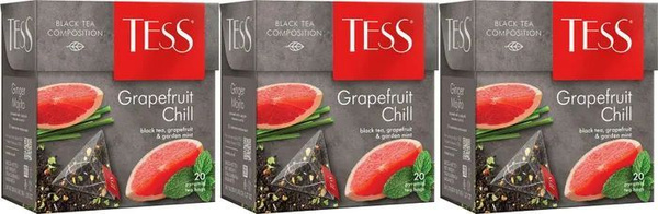 Чай TESS GRAPEFRUT CHILLI черный ароматизированный 20 пир 3шт - купить ...