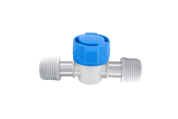 Мини-кран 1/2"х1/2" наружняя резьба для капельной трубки 16 мм (20 шт ...