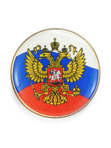 Значок "Флаг России с гербом", коллекционный, металл, смола - купить с ...