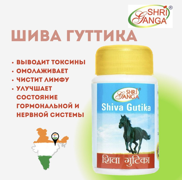 Шива Гутика, Shiva Gutika, Шри Ганга 100 таб. - купить с доставкой по ...