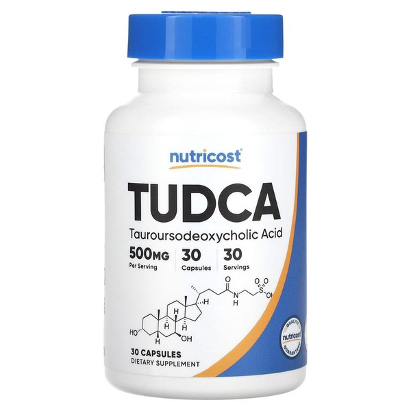Nutricost, TUDCA, тауроурсодезоксихолевая кислота, 500 мг, 30 капсул ...