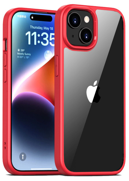 Прозрачный чехол для Apple iPhone 15 / Айфон 15 с силиконовым кантом ...