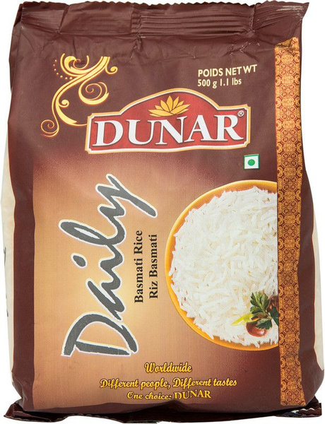 Рис Dunar Дейли Басмати длиннозёрный шлифованный, 500г - купить с ...