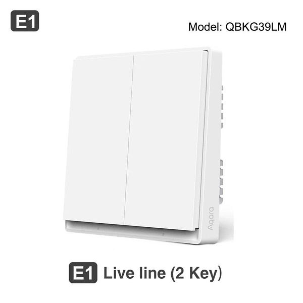 Выключатель настенный (без нейтрали, двухклавишный) Aqara Wall Switch