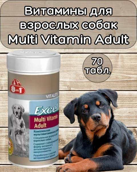 Витамины для взрослых собак 8in1 Excel Multi Vit-Adult, 70 таб - купить ...