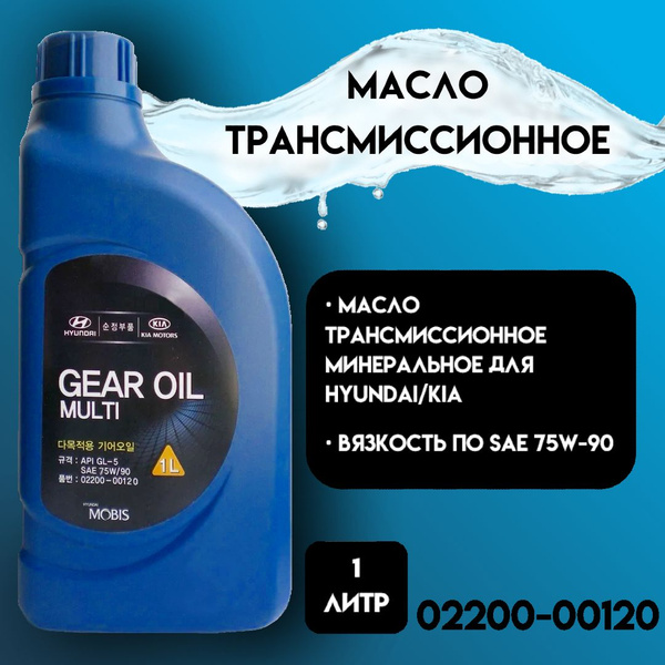 Масло трансмиссионное HYUNDAI MTF 75W90 (1 литр). Артикул 02200-00120 ...