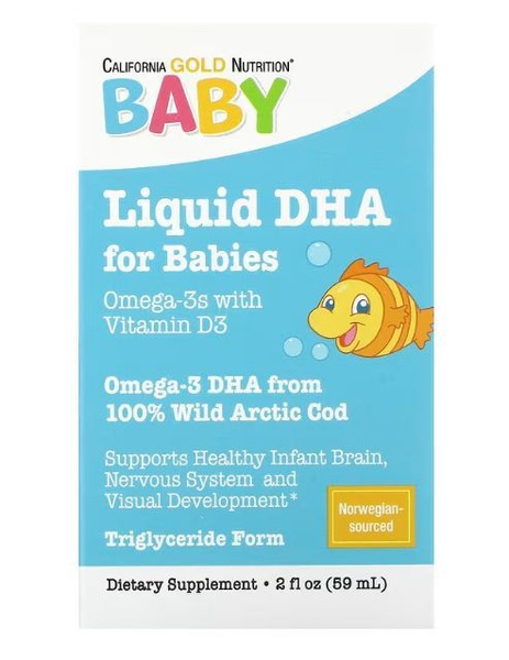 Омега-3 для детей, с витамином D3 (1050мг), California Gold Nutrition ...