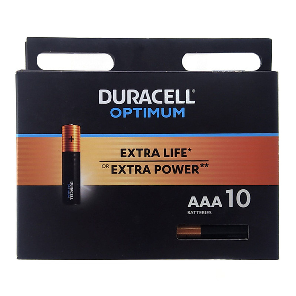 Батарейка (10шт) мизинчиковая DURACELL LR03 (AAA) Optimum 1.5В щелочная ...