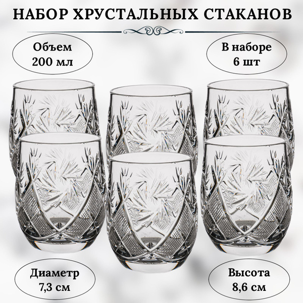 Набор стаканов для коктейлей, для глинтвейна Неман Стеклозавод, 200 мл ...