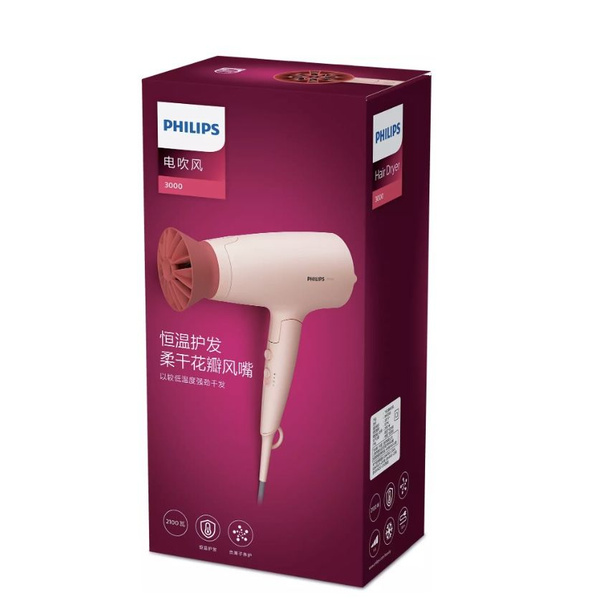 Фен для волос Philips BHD356/35_2, черный, розовый - купить по выгодным ...