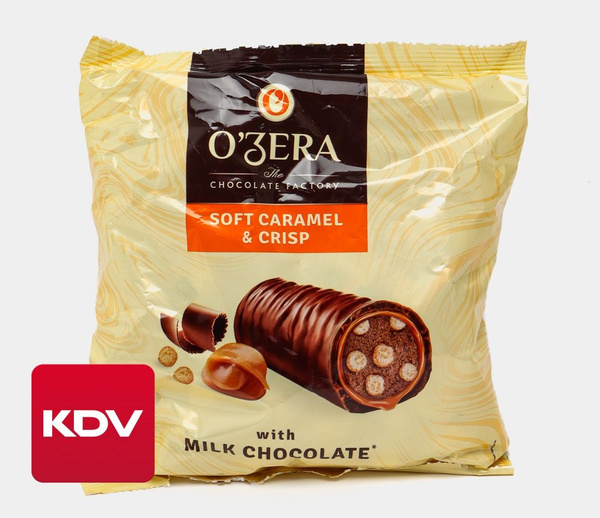 Конфеты OZera Caramel&Crisp с мягкой карамелью и хрустящими бисквитными ...
