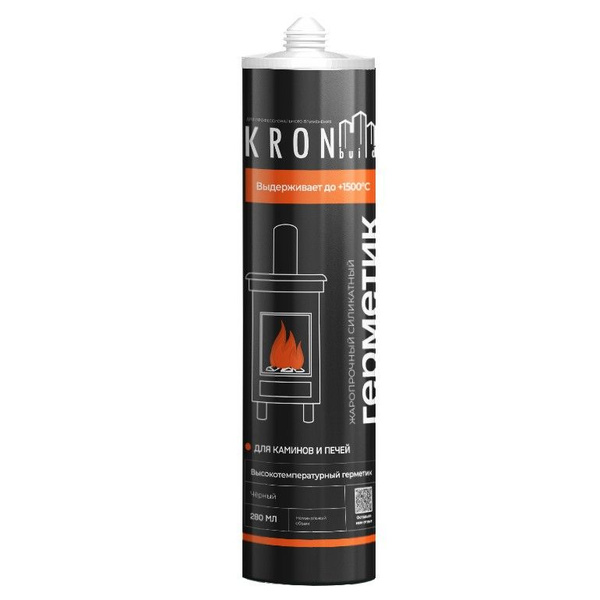 Герметик силикатный KRONbuild для печей и каминов черный 300 мл купить ...