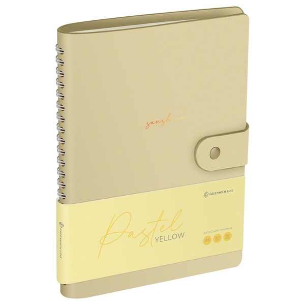 Записная книжка Greenwich Line "Pastel. Yellow", А5 96 листов, кожзам ...