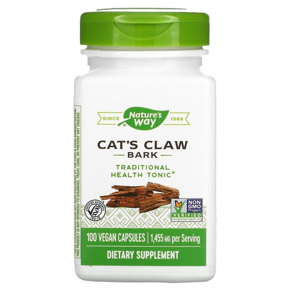 Nature's Way, Cat's Claw Bark, кора кошачьего когтя, 485 мг, 100 капсул ...